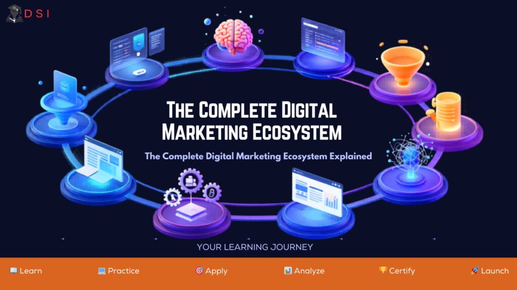 ✔ What the digital marketing ecosystem is ✔ How each marketing channel works ✔ How SEO, AI Search & Performance Marketing connect ✔ The customer journey in digital marketing ✔ The most important skills for future marketers ✔ How businesses use digital marketing to generate leads and sales ✔ Why mastering the complete ecosystem creates better career opportunities